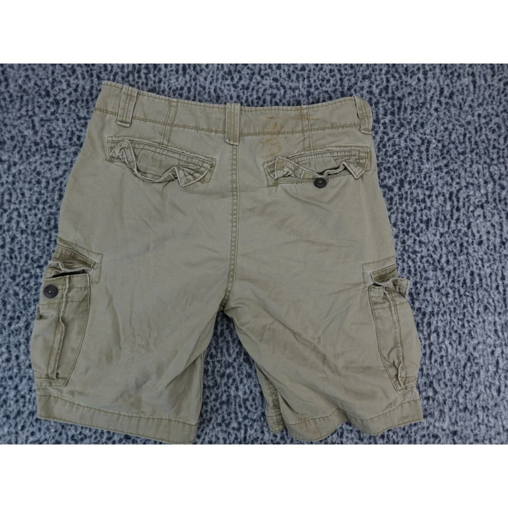 Old Navy Mens Cargo Shorts Khaki‎ Tan Cotton Twill Multi Pocket Size 32W